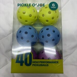 New in box Pickle O’ Joe 6 40 Hole Performance Pickleballs 6 Pack
